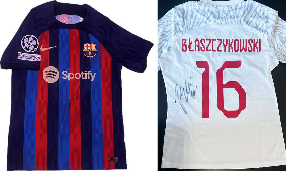 koszulka klubu FC Barcelona z autografem Roberta Lewandowskiego